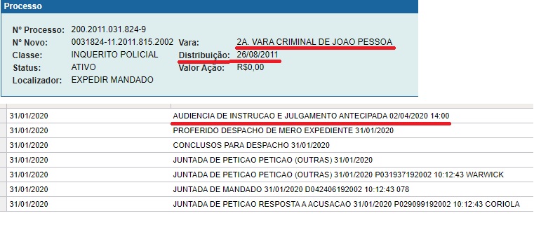 Preso na Calvário e réu no “Propinoduto”, Coriolano Coutinho tem audiência de instrução e julgamento no caso do “Gari Milionário”