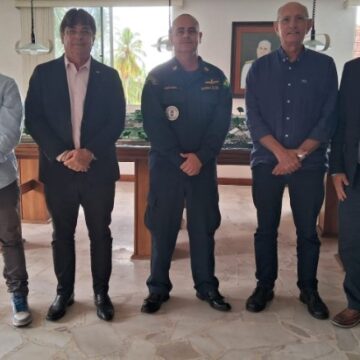 Presidentes da FIEPB e FIERN se reúnem com comandante da Base Naval de Natal para debater entrega de donativos no RS