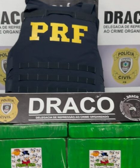PRF apreendem mais de R$ 6,5 milhões em droga na Paraíba